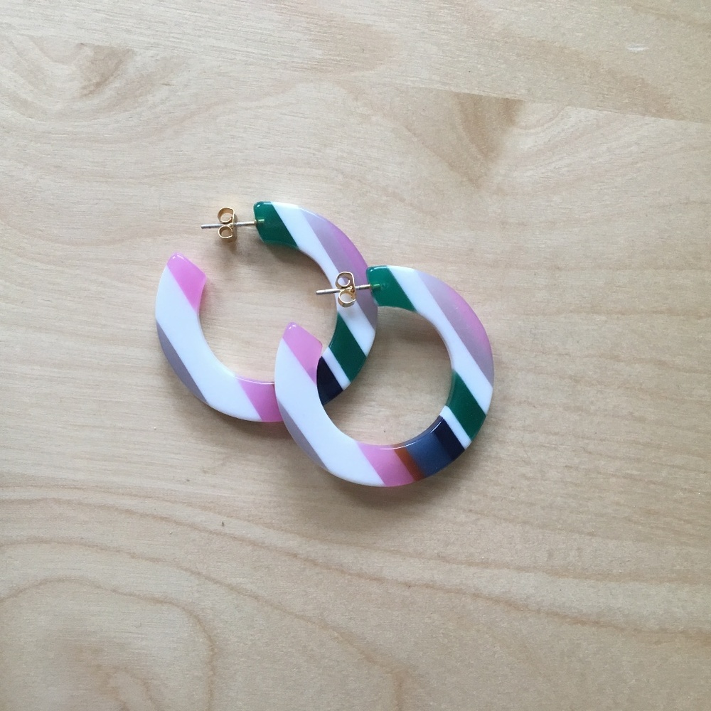 Madewell Acrylic Striped Hoop Earrings